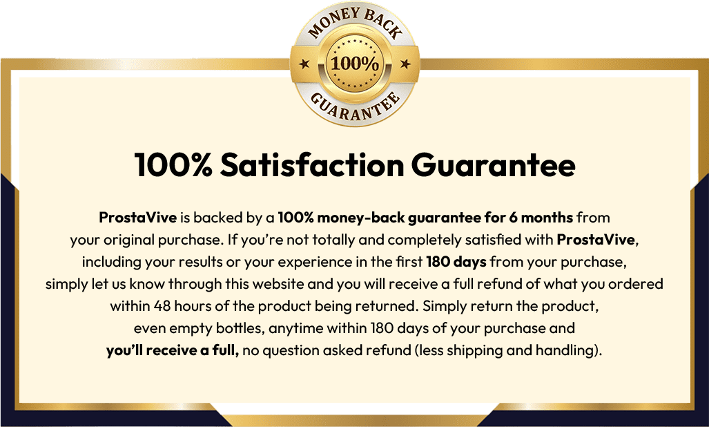 ProstaVive 180-day money-back guarantee